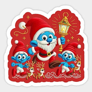 Christmas Santa with Lamp Sticker